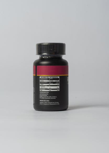 RESVERATROL SEMILLA DE UVA + TÉ VERDE + ANTIOXIDANTE CAPSULAS